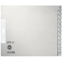 Monats-Register Leitz 1230-00-85 12300085 A4 halbe Höhe Dezem.-Januar Papier grau Überbreite 240x200mm