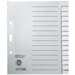 Register Leitz 1225-00-85 12250085 A5 15-teilig Papier grau Tabs verstärkt, Pack 25 Stk