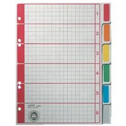 Blanko-Register Leitz 4355-00-85 43550085 A5 6-teilig Karton Tabs farbig