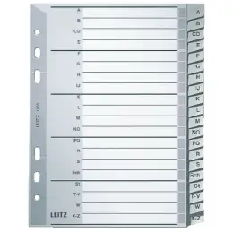 Buchstaben-Register Leitz 1265-00-00 12650000 A5 Buchstaben A-Z Kunststoff (PP) 20-teilig Überbreite grau