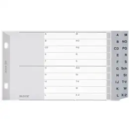 Buchstaben-Register Leitz 1267-00-00 12670000 A5-quer Buchstaben A-Z 2-Abläufe Kunststoff (PP) 20-teilig A-L und M-Z Überbreite