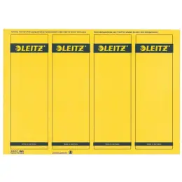 Ordner-Rückenschild Etiketten Leitz 1685-20-15 16852015 192 x 61,5 mm kurz/breit, selbstklebend, mit Aufdruck, gelb, PC-beschriftbar, Inkjet Laser Kopierer, Pack 100 Stk/25 Blatt