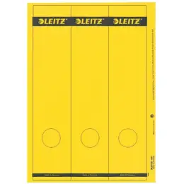 Ordner-Rückenschild Etiketten Leitz 1687-00-15 16870015 285 x 61,5mm lang/breit, selbstklebend, mit Aufdruck, gelb, PC-beschriftbar, Inkjet Laser Kopierer, Pack 75 Stk/25 Blatt