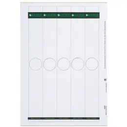 Ordner-Rückenschild Etiketten Leitz 6099-00-85 60990085 Hängeordner/schmal, selbstklebend, mit Aufdruck, grau, PC-beschriftbar, Laser Kopierer, Pack 125 Stk/25 Blatt