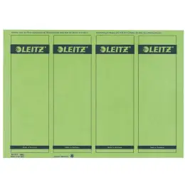 Ordner-Rückenschild Etiketten Leitz 1685-20-55 16852055 192 x 61,5 mm kurz/breit, selbstklebend, mit Aufdruck, grün, PC-beschriftbar, Inkjet Laser Kopierer, Pack 100 Stk/25 Blatt