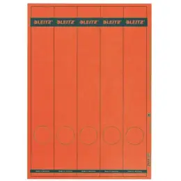 Ordner-Rückenschild Etiketten Leitz 1688-00-25 16880025 285 x 39 mm lang/schmal, selbstklebend, mit Aufdruck, rot, PC-beschriftbar, Laser Kopierer, Pack 125 Stk/25 Blatt