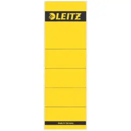 Ordner-Rückenschild Etiketten Leitz 1642-00-15 16420015 kurz/breit, selbstklebend, mit Aufdruck, gelb, Pack 10 Stk