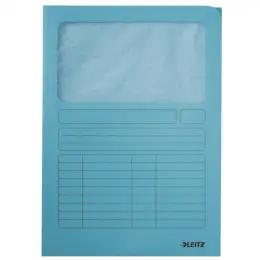 Sichtmappe Leitz 3950-00-30 39500030 hellblau A4 mit Fenster, Pack 100 Stk