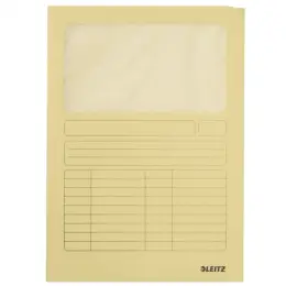 Sichtmappe Leitz 3950-00-15 39500015 gelb A4 mit Fenster, Pack 100 Stk