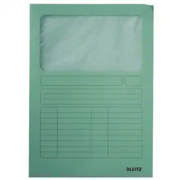 Sichtmappe Leitz 3950-00-50 39500050 hellgrün A4 mit Fenster, Pack 100 Stk