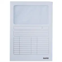 Sichtmappe Leitz 3950-00-01 39500001 weiß A4 mit Fenster, Pack 100 Stk