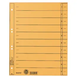 Trennblatt Leitz 1658-00-15 16580015 A4 gelb durchgefärbter Karton, Pack 100 Stk