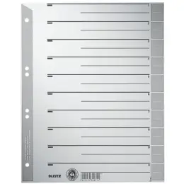 Trennblatt Leitz 1652-00-85 16520085 für A4, grau, graue Tabe, Pack 100 Stk