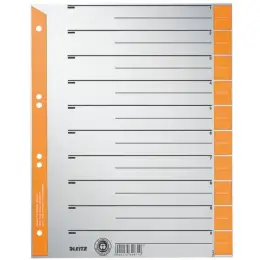 Trennblatt Leitz 1652-00-45 16520045 für A4, grau, orange Tabe, Pack 100 Stk