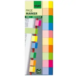 Haftmarker Sigel HN682 15 x 50 mm, 10 Farben, Pack 10 Blöcke je 50 Blatt/500 Stk