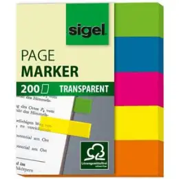 Haftmarker Sigel HN615 12 x 50 mm, 5 Farben, Pack 5 Blöcke je 40 Blatt/200 Stk