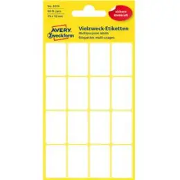 Vielzweck-Etiketten Avery Zweckform 3074 29 x 18 mm, weiß, selbstklebend, Handbeschriftung, Pack 10 x 96 Stk/6 Blatt
