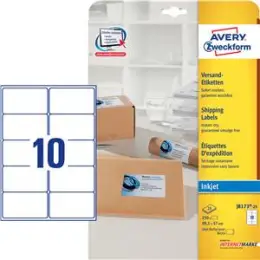 Versand-Etiketten Avery Zweckform J8173-25 99,1 x 57 mm weiß, selbstklebend, Inkjet, Pack 250 Stk/25 Blatt