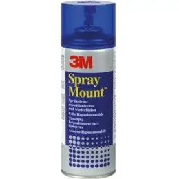 Sprühkleber 3M 051847 Spray Mount transparent, farblos, repositionierbar, wiederlösbar, blaue Dose, Dose 400ml