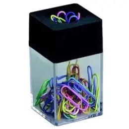 Briefklammernspender Alco 2217 Kunststoff, mit Klammern, mit Magnet, eckig, schwarz/transparent