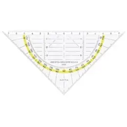 Geometrie-Dreieck Aristo 1552 Geodreieck Hypotenuse 160mm ohne Griff Winkelskala 180°/1°, Pack 10 Stk