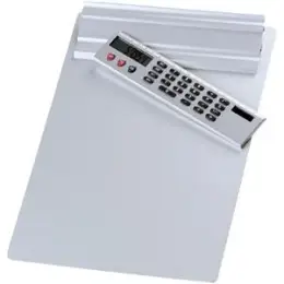 Klemmbrett mit Rechner Wedo 57954 57 954 A4, Aluminium, silber
