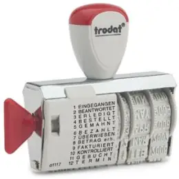 Wortbandstempel Trodat 54340 1117 mit Datum 12-Texte