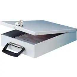 Dokumenten-Kassette Wedo 1021537 102 1537 A4 lichtgrau mit Koffergriff und Sicherheitsschloß