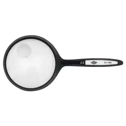 Lupe Wedo 2717508 271 7508 rund 2-u.4fach-Vergrößerung, Linsendurchmesser 6,35cm schwarz