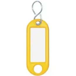 Schlüsselanhänger Wedo 262803405 262 803405 gelb mit Schild, mit S-Haken, Pack 100 Stk