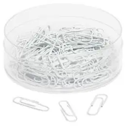 Büroklammern Wedo 901244300 901 244300 Länge: 27 mm, Nylonstoffüberzug, weiß, Pack 140 Stk