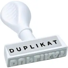 Textstempel Wedo 19314 193 14 Text: "DUPLIKAT", Kunststoff, weiß