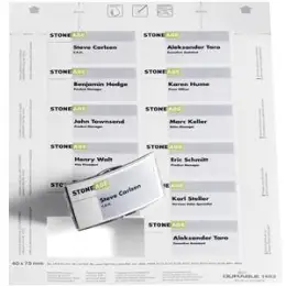 Einsteckschilder Durable 1453-02 145302 Badgemaker 40 x 75 mm A4, Karton 150g, weiß, Pack 240 Stk/20 Blatt