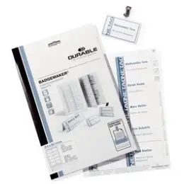 Einsteckschilder Durable 1455-02 145502 Badgemaker 54x90mm A4, für 8004/8101 8102/8111/8604/8610/8215, Pack 200 Stk