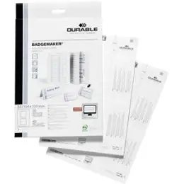 Einsteckschilder Durable 1458-02 145802 Badgemaker 52x100mm A4, für 8032/8047/8051/8200, Pack 40 Stk