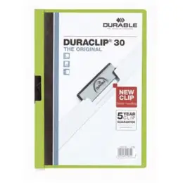 Klemmmappe Durable 2200-05 220005 Duraclip 30 A4, Hartfolie, grün