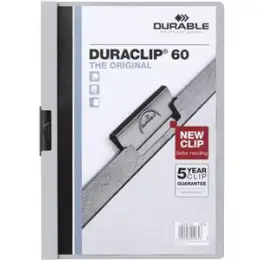 Klemmmappe Durable 2209-10 220910 Duraclip 60 A4, Hartfolie, grau