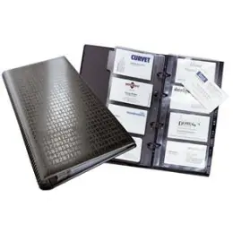 Visitenkarten-Ringbuch Durable 2403-01 240301 Visifix Centium 25 Hüllen, für 200 Karten 90 x 57 mm, Ringmechanik, Folie, matt, schwarz