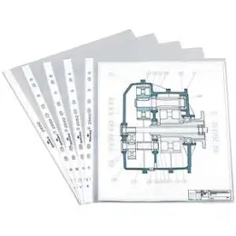 Prospekthüllen Durable 2660-19 266019 A4, Kunststoff (PP), genarbt, oben offen, transparent, Pack 100 Stk