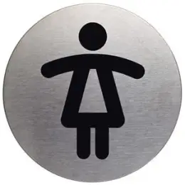Piktogramm-Hinweisschild Durable 4904-23 490423 Picto Piktogramm "Damen", Ø 83mm, rund, silber