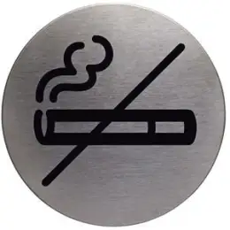 Piktogramm-Hinweisschild Durable 4911-23 491123 Picto Piktogramm "Nicht Rauchen", Ø 83mm, rund, silber