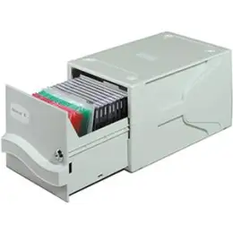 Datenträger-Archivsystem Durable 5256-10 525610 Multimedia Box I 136 Disketten / 26 CD, Kunststoff, grau, mit Schloss