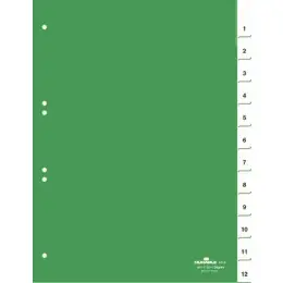 Zahlen-Register Durable 6210-05 621005, 6210/05 A4 Zahlen 1-12 Kunststoff (PP) grün Tabs