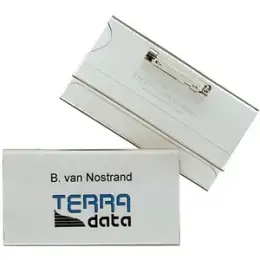 Namensschild Durable 8001-19 800119 40 x 75 mm, mit Anstecknadel und Einstecklasche, Pack 100 Stk