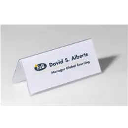 Tischnamensschild Durable 8050-19 805019 61x150mm, Dachform, transparent, Pack 25 Stk