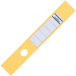 Ordner-Rückenschild Sichttasche Durable 8090-04 809004 Ordofix lang/breit, Kunststoff-Folie, selbstklebend, mit Aufdruck, gelb, Pack 10 Stk