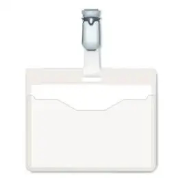 Namensschild Durable 8106-19 810619 60x90mm mit Clip quer offene Tasche, Pack 25 Stk