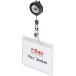 Namensschild Durable 8152-58 815258 anthrazit 80cm mit Druckknopf, Pack 10 Stk