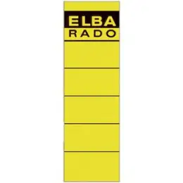 Ordner-Rückenschild Etiketten Elba 100420949 04617GB Rado 190 x 59 mm, kurz/breit, selbstklebend, mit Aufdruck, gelb, Pack 10 Stk