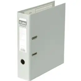 Ordner Elba 100022629 10497GR Rado Plast A4, 80mm, Pappe/PVC-Folie, Wechselfenster, grau